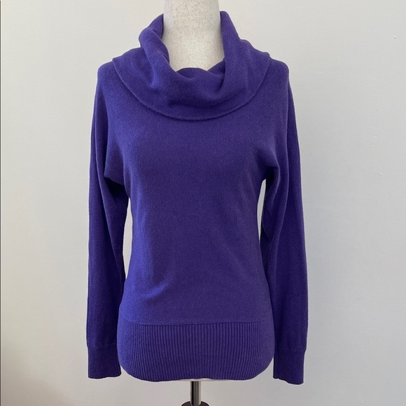 Ralph Lauren Sweaters - Lauren Ralph Lauren Petite Purple Cowl Neck Cotton Modal Lightweight Sweater PS
